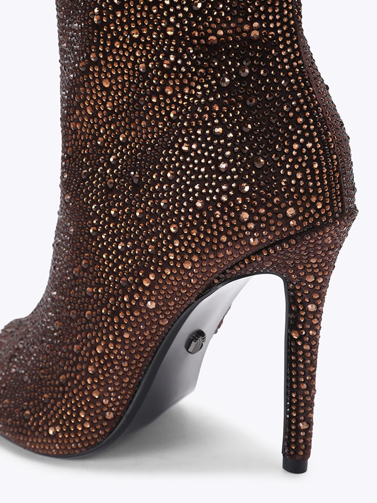 Καφετί - Carvela Candia Embellished Heeled Ankle Boots - Εικόνα 4 από 4 Καφετί - Carvela Candia Embellished Heeled Ankle Boots - Εικόνα 4 από 4