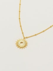 Estella Bartlett Gold Tone Circle Pearl Cubic Zirconia Necklace - Image 2 of 5