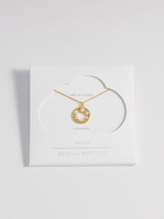 Estella Bartlett Gold Tone Circle Pearl Cubic Zirconia Necklace - Image 4 of 5