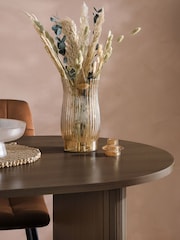Birlea Walnut Axel Oval Dining Table With 2 Brown Chairs & Bench - Image 4 of 9