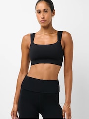 Sweaty Betty Black Ultimate Studio Ruched Bra - Image 1 of 6