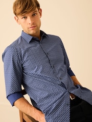 Blue Parrot Printed Trimmed Shirt - Image 1 of 7
