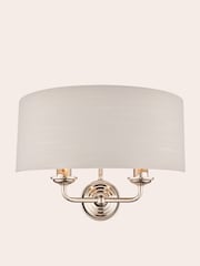 Laura Ashley Polished Nickel Sorrento 2 Light Wall Light Lamp Shade - Image 3 of 4