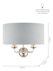 Laura Ashley Polished Nickel Sorrento 2 Light Wall Light Lamp Shade - Image 4 of 4