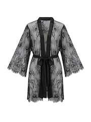 Pour Moi Black For Your Eyes Only Lace Robe - Image 3 of 4