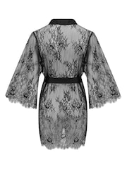Pour Moi Black For Your Eyes Only Lace Robe - Image 4 of 4