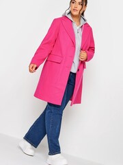 Yours Curve Pink Midi City Coat - Image 3 of 4
