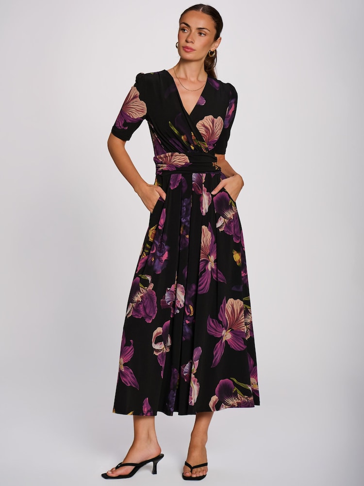 Jolie Moi Purple Printed Jersey Maxi Dress - Image 1 of 6 Jolie Moi Purple Printed Jersey Maxi Dress - Image 1 of 6