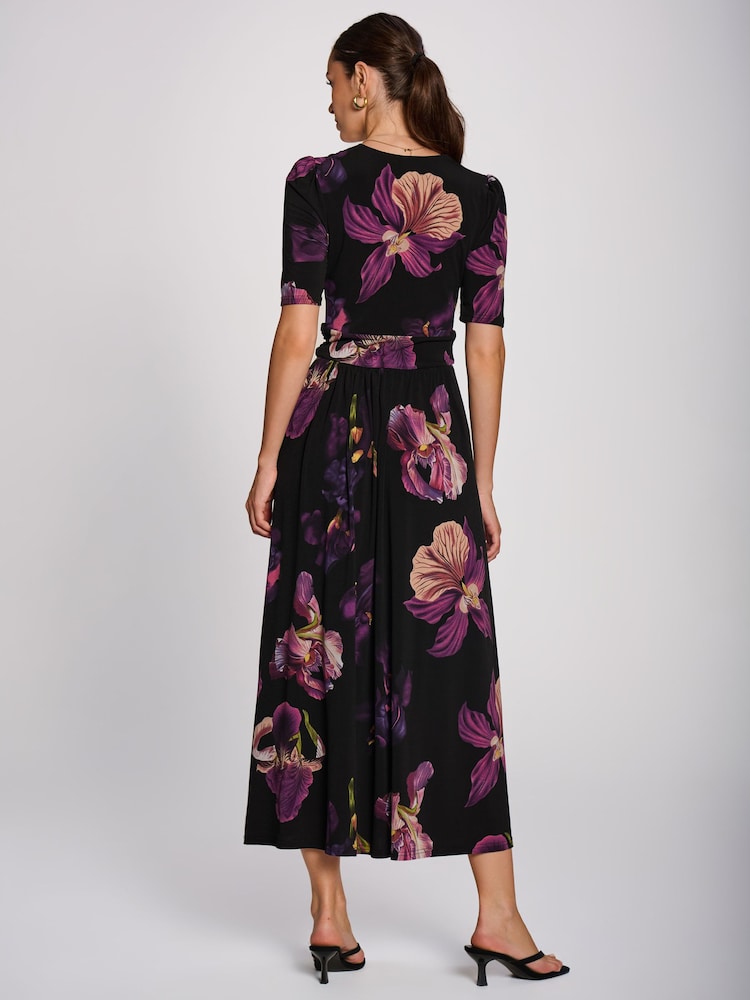 Jolie Moi Purple Printed Jersey Maxi Dress - Image 2 of 6 Jolie Moi Purple Printed Jersey Maxi Dress - Image 2 of 6