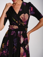 Jolie Moi Purple Printed Jersey Maxi Dress - Image 3 of 6