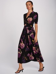 Jolie Moi Purple Printed Jersey Maxi Dress - Image 5 of 6