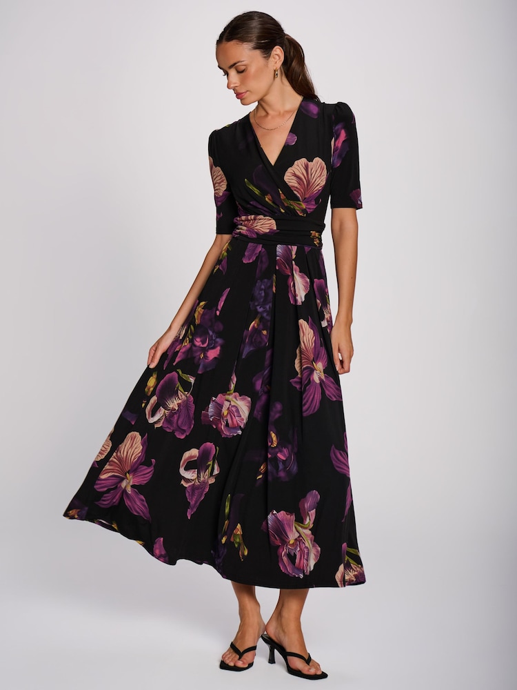 Jolie Moi Purple Printed Jersey Maxi Dress - Image 6 of 6 Jolie Moi Purple Printed Jersey Maxi Dress - Image 6 of 6