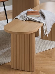 Birlea Oak Axel Oval Dining Table With 2 Brown Chairs & Bench - Image 3 of 9