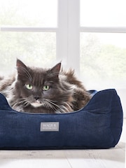Navy Blue Chenille Pet Bed - Image 1 of 3