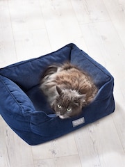 Navy Blue Chenille Pet Bed - Image 2 of 3
