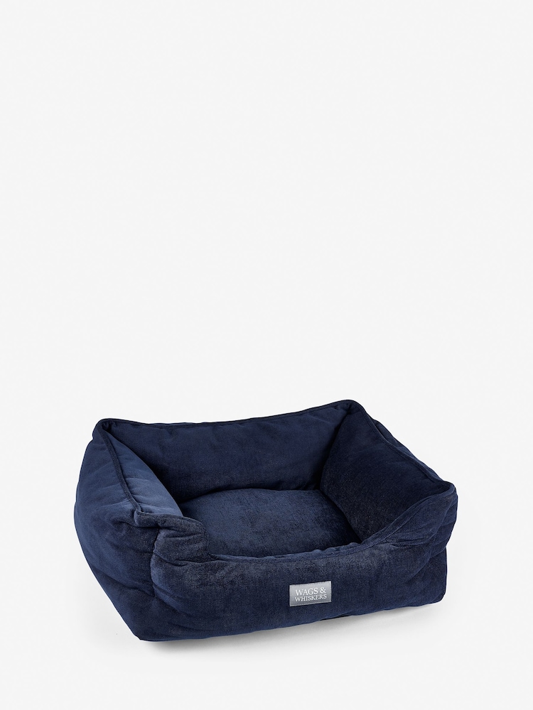 Navy Blue Chenille Pet Bed - Image 3 of 3