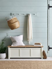 Cream Malvern Oak Effect Hallway Storage Bench - Image 1 of 9