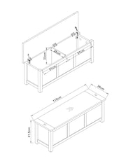 Cream Malvern Oak Effect Hallway Storage Bench - Image 4 of 9