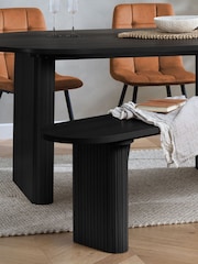 Birlea Black Axel Oval Dining Table With 2 Brown Chairs & Bench - Image 2 of 8