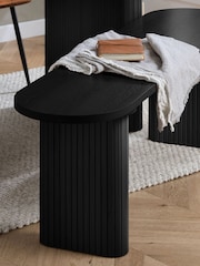 Birlea Black Axel Oval Dining Table With 2 Brown Chairs & Bench - Image 3 of 8