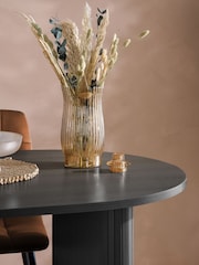 Birlea Black Axel Oval Dining Table With 2 Brown Chairs & Bench - Image 4 of 8