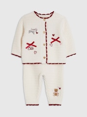 River Island Cream Little Princess Cardigan Set - Image 3 of 5