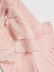 River Island Pink Bow Tulle Knit Legging Set - Image 4 of 5
