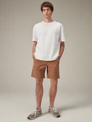 Rust Brown Washed Cotton Elasticated Waist Shorts - Image 2 of 9