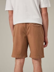 Rust Brown Washed Cotton Elasticated Waist Shorts - Image 3 of 9