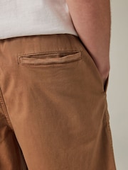 Rust Brown Washed Cotton Elasticated Waist Shorts - Image 5 of 9