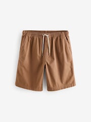Rust Brown Washed Cotton Elasticated Waist Shorts - Image 6 of 9