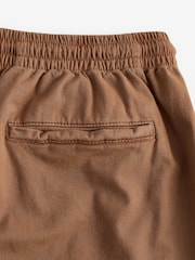 Rust Brown Washed Cotton Elasticated Waist Shorts - Image 8 of 9