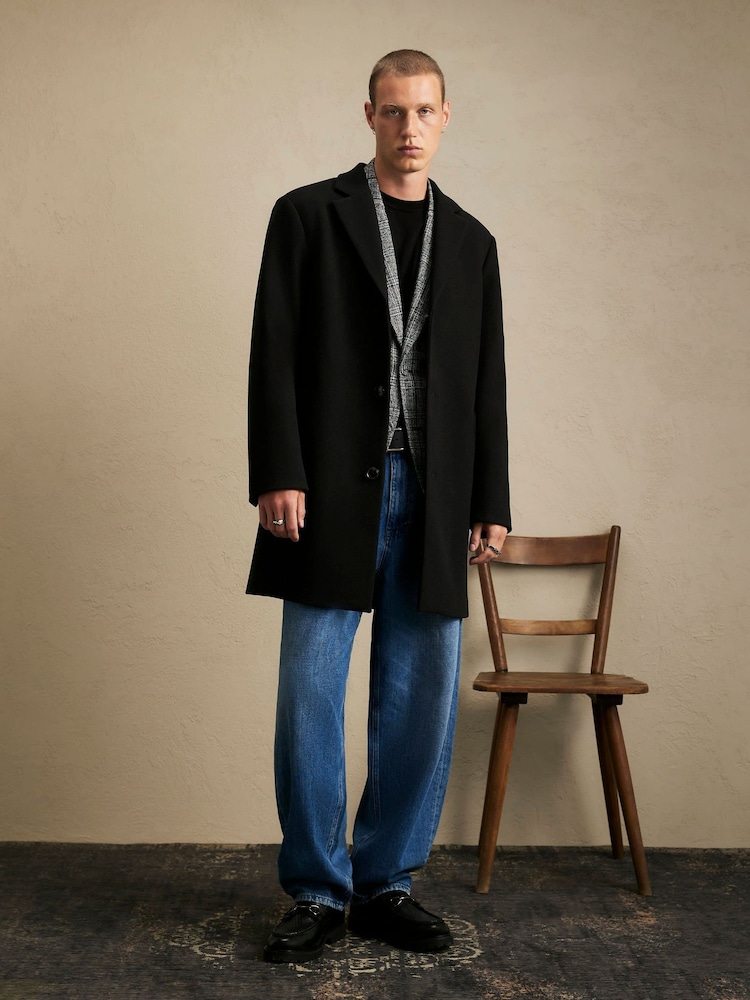 River Island Faux Wool Overcoat - Bilde 2 av 4