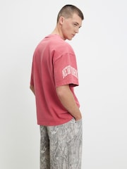 River Island Oversized Fit New York Badge T-Shirt - 4의 이미지 3