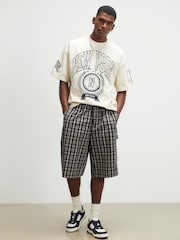 River Island Cream Oversized Fit New York Badge T-Shirt - Image 1 of 4