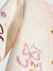 River Island Cream Bow Embroidered Cardigan - Image 4 of 5