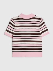 River Island Brown Stripe Polo Top - Image 2 of 4