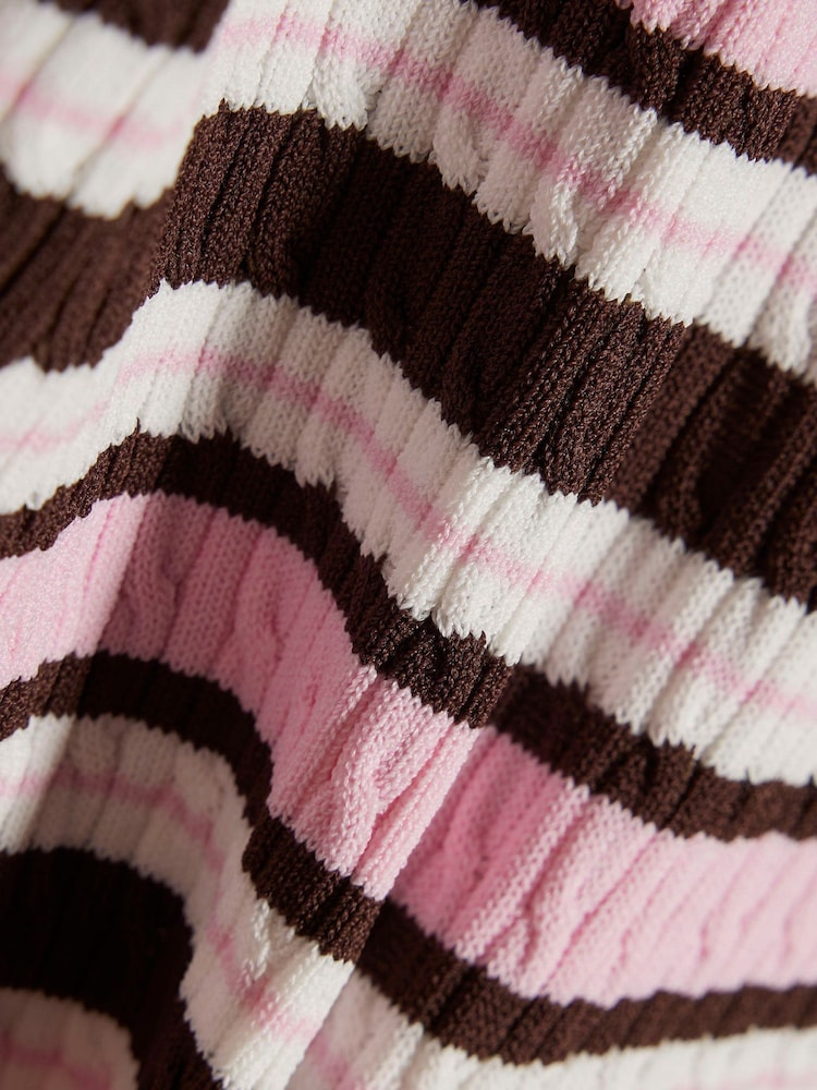 River Island Brown Stripe Polo Top - Image 4 of 4