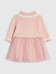 River Island Pink Tulle Hybrid Knit Dress - Image 2 of 4