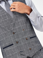 Navy Blue Check Suit: Waistcoat - Image 3 of 4