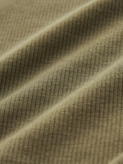 Khaki Green Soft Touch Ribbed Short Sleeve T-Shirt with TENCEL™ Lyocell - Image 6 of 6