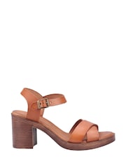 Hush Puppies Tan Georgia Leather Heeled Sandal - Image 5 of 5