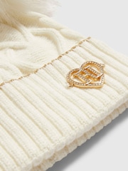 River Island Cream Double Pom Beanie - Image 3 of 3