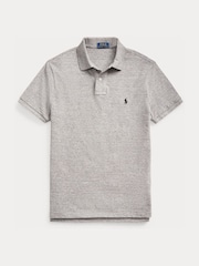 Polo Ralph Lauren Grey Custom Fit Pique Polo Shirt - Image 7 of 7