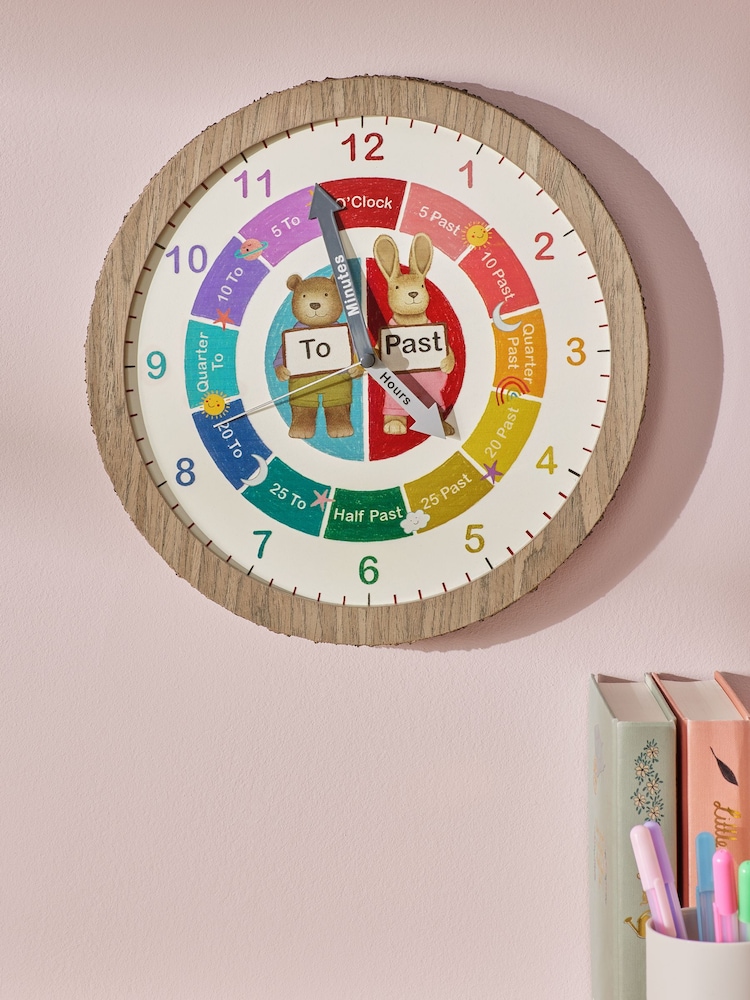 Neutral Bertie and Rosie Tell the Time Clock - Image 2 of 6