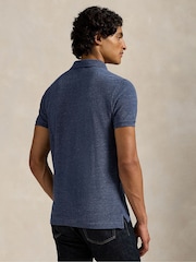 Polo Ralph Lauren Blue Custom Fit Pique Polo Shirt - Image 2 of 4