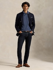 Polo Ralph Lauren Blue Custom Fit Pique Polo Shirt - Image 3 of 4
