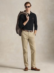 Polo Ralph Lauren Black Custom Fit Pique Long Sleeve Polo Shirt - Image 3 of 3