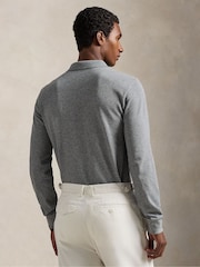 Polo Ralph Lauren Grey Custom Fit Pique Long Sleeve Polo Shirt - Image 2 of 9