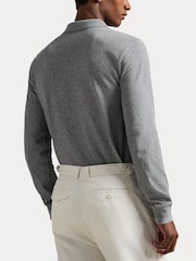 Polo Ralph Lauren Grey Custom Fit Pique Long Sleeve Polo Shirt - Image 6 of 9